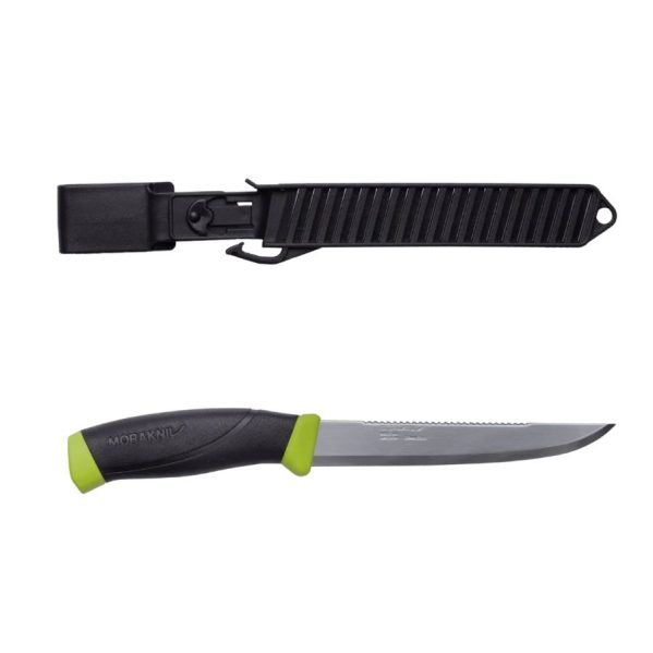 Morakniv Companion – nóż wędkarski ze skrobakiem 150 (S) limonkowy